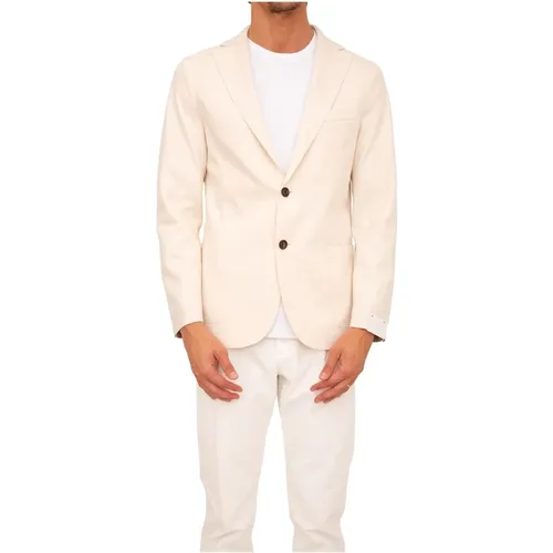 Bianco Single Breasted Jacket , male, Sizes: L, M - Eleventy - Modalova