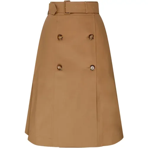 Braune Röcke für Frauen,Brauner Trapezrock mit abnehmbarem Gürtel - Burberry - Modalova