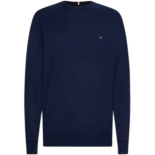 Blauer Pullover aus Bio-Baumwolle und Kaschmir , Herren, Größe: L - Tommy Hilfiger - Modalova