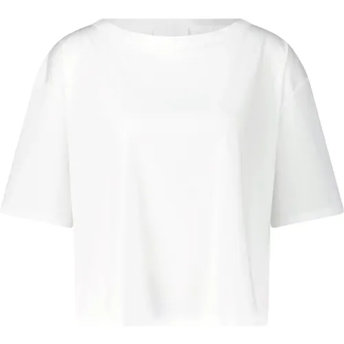 Baumwoll T-Shirt mit Rundhalsausschnitt , Damen, Größe: XS - allude - Modalova