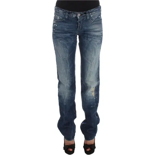 Blaue Baumwoll Regular Fit Denim Jeans , Damen, Größe: W26 - Costume National - Modalova