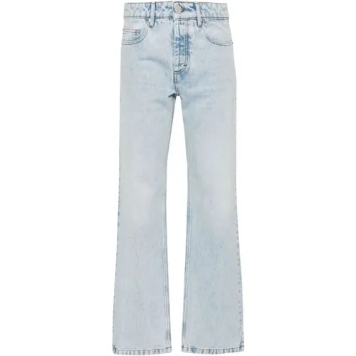 Hellblaue Straight-Leg Denim Jeans , Damen, Größe: W27 - Ami Paris - Modalova