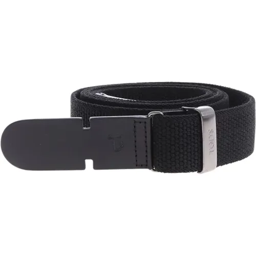 Adjustable Canvas Belt with Exquisite Leather Buckle , male, Sizes: 110 CM - TOD'S - Modalova