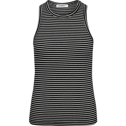 Striped Rib Tank Top BlackWhite , female, Sizes: M, XS, S, XL, L - Co'Couture - Modalova