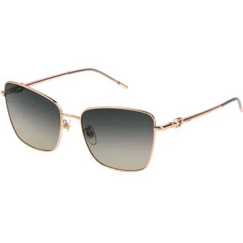 Metal Frame Sunglasses with Orange Gradient Lenses , female, Sizes: 58 MM - Furla - Modalova