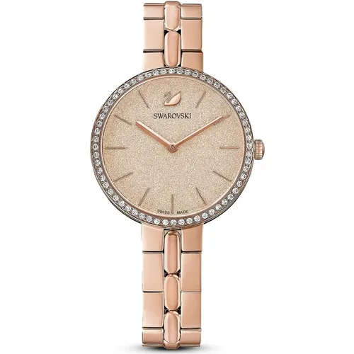 Cosmopolitan Uhr - Schweizer Eleganz in Rosa mit Roségoldfarbenem Metallarmband - Swarovski - Modalova