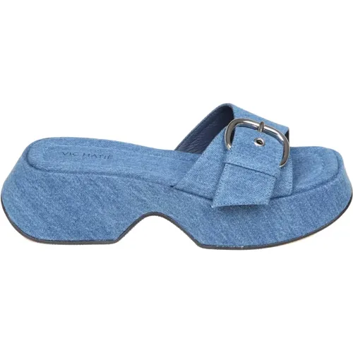 Denim Sandal with Buckle , female, Sizes: 4 UK - Vic Matié - Modalova