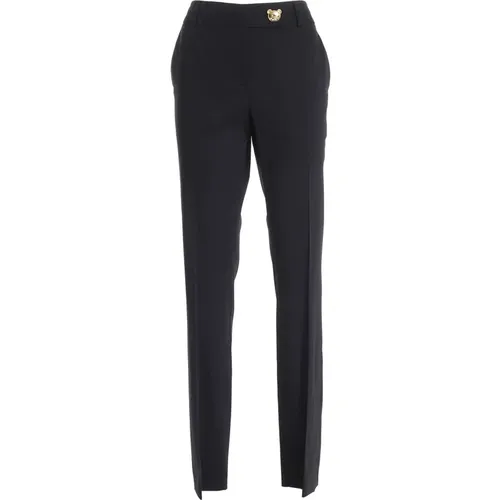 Schwarze Teddy Button Hose für Damen , Damen, Größe: L - Moschino - Modalova