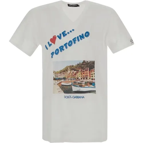 Portofino Love Tee , male, Sizes: XL - Dolce & Gabbana - Modalova