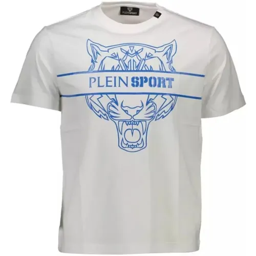 Weies Logo Tee mit Rundhalsausschnitt , Herren, Größe: 2XL - Plein Sport - Modalova