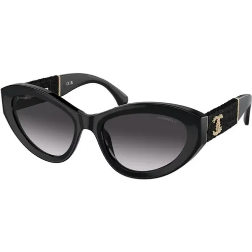 Elevate Your Style with Sungles , female, Sizes: 55 MM - Chanel - Modalova