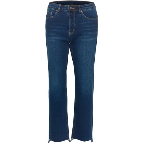 High Straight Y Jeans Dunkelblau , Damen, Größe: W25 - My Essential Wardrobe - Modalova