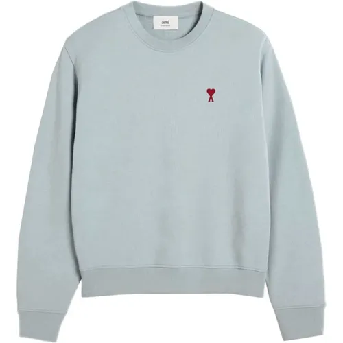 Cotton Monogram Sweatshirt Heart Logo , male, Sizes: L - Ami Paris - Modalova