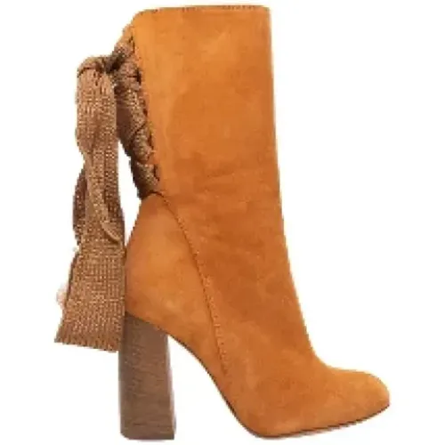 Pre-owned Suede boots , female, Sizes: 3 UK - Chloé Pre-owned - Modalova