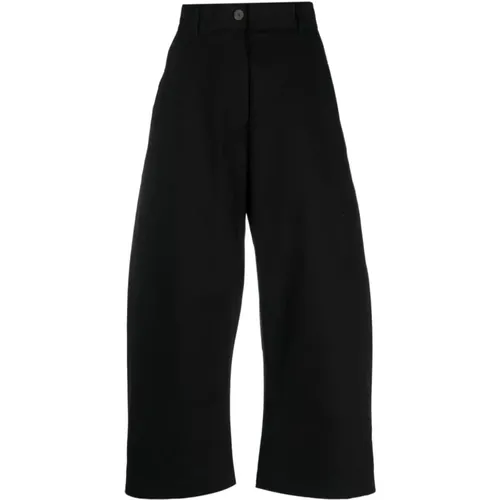 Schwarze Wide Crop Hose - Studio Nicholson - Modalova