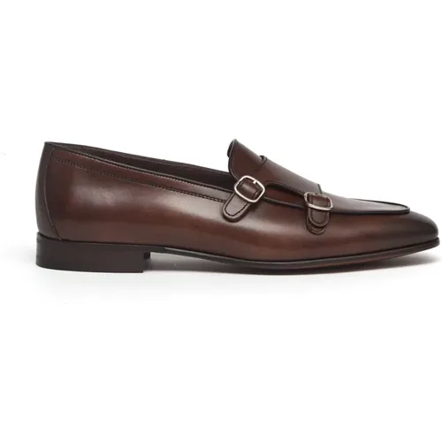 Braune Leder Monk Strap Schuhe , Herren, Größe: 42 1/2 EU - Berwick - Modalova