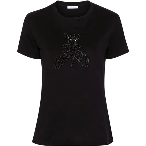Besticktes T-Shirt mit `Fly` Design , Damen, Größe: XS - PATRIZIA PEPE - Modalova