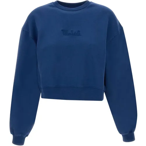 Blaue Pullover für Männer , Damen, Größe: M - Woolrich - Modalova