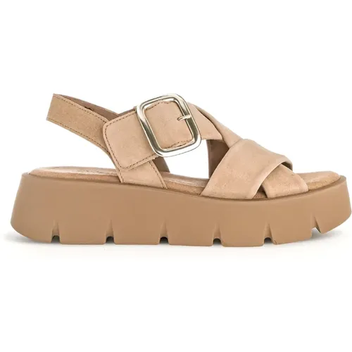 Moderne Karamell Leder Sandalen - Gabor - Modalova