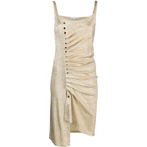 Asymmetric midi dress , female, Sizes: XS, M, L, S - Paco Rabanne - Modalova