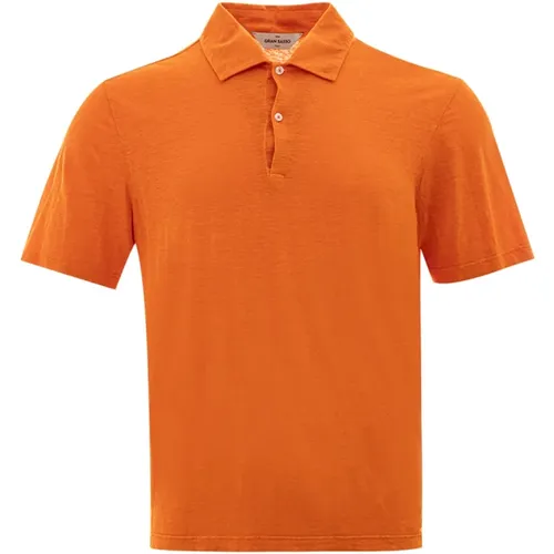 Oranges Leinen-Poloshirt Gran Sasso - Gran Sasso - Modalova