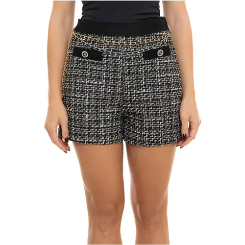 Tweed Shorts mit Reißverschluss , Damen, Größe: L - Guess - Modalova