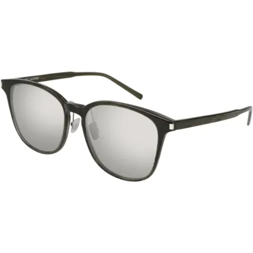 SL 199/K Slim Sunglasses - Grey Silver , male, Sizes: 57 MM - Saint Laurent - Modalova