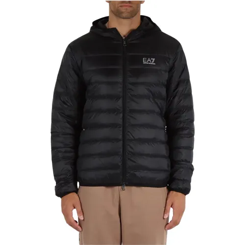 Light Quilted Logo Print Puffer Jacket , male, Sizes: 2XL, XL, L, M, 3XL, 4XL - Emporio Armani EA7 - Modalova