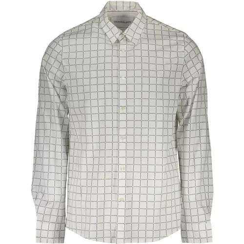 Slim Fit Cotton Shirt with Italian Collar , male, Sizes: S - Calvin Klein - Modalova