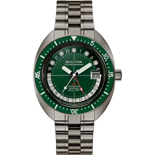 GMT Uhr - Grünes Zifferblatt - Bulova - Modalova