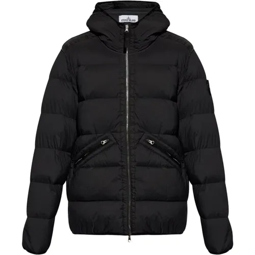 Hooded Compass Logo Puffer Coat , male, Sizes: 2XL, L, M, XL, S - Stone Island - Modalova