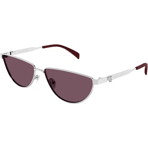 Moderne Cat-Eye Sonnenbrille mit 3D-Schädel , Damen, Größe: 60 MM - alexander mcqueen - Modalova