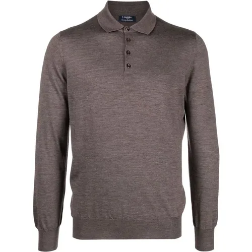 Luxury Cashmere Silk Polo Shirt , male, Sizes: 3XL - Barba - Modalova