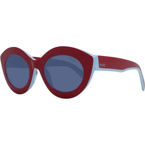 Rote Cat Eye Sonnenbrille mit Blauen Gläsern - EMILIO PUCCI - Modalova