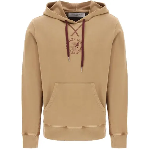 Journey Hoodie mit Running Club Print , Herren, Größe: M - Golden Goose - Modalova