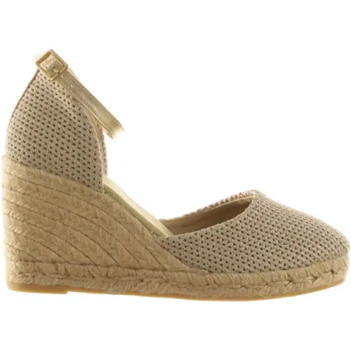 Goldene Sandalen , Damen, Größe: 40 EU - Espadrilles - Modalova