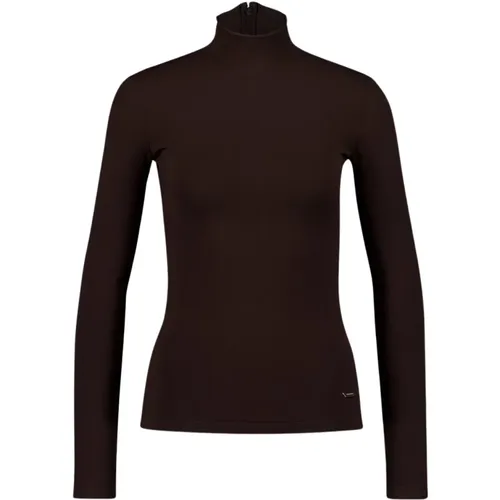 Slim-Fit Jersey Turtleneck Top , female, Sizes: S, L - Salvatore Ferragamo - Modalova