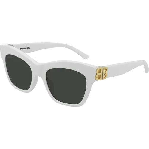 Weiße/Graue Sonnenbrille , Damen, Größe: 53 MM - Balenciaga - Modalova