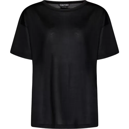 Frauenkleidung T-Shirts Polos schwarz Ss23 , Damen, Größe: 2Xs/Xs - Tom Ford - Modalova