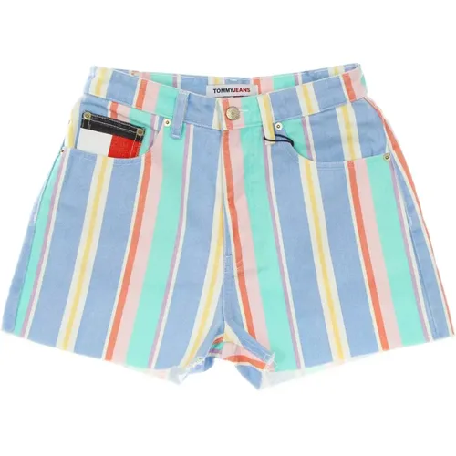 High Waist Gestreifte Mom Fit Shorts - Tommy Hilfiger - Modalova