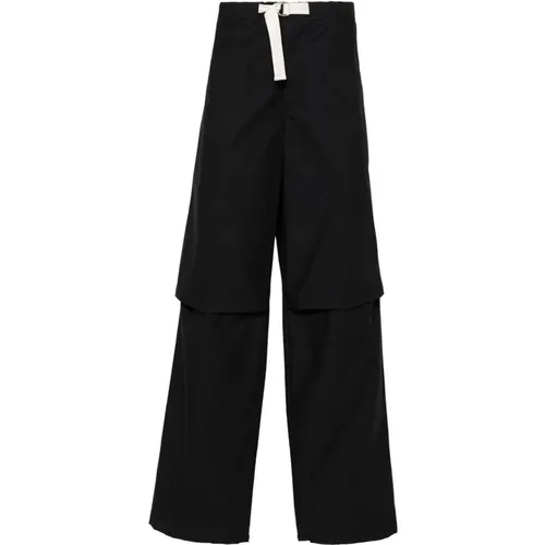 Midnight Cotton Poplin Pants , male, Sizes: XL, M, L - Jil Sander - Modalova