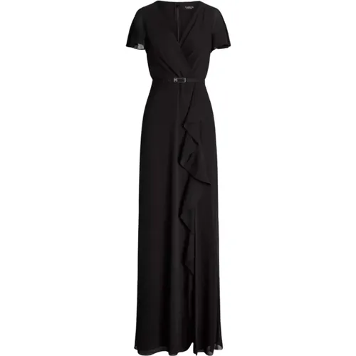 Schwarzes Maxikleid mit Gürtel , Damen, Größe: S - Ralph Lauren - Modalova