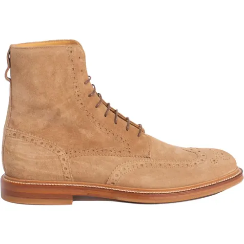 Italian Leather Lace-up Boots , male, Sizes: 7 UK - BRUNELLO CUCINELLI - Modalova