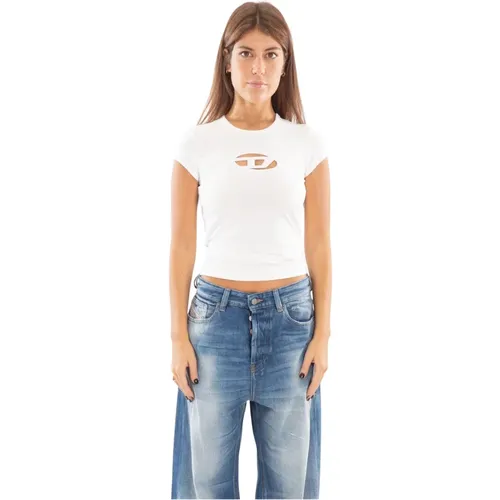 Oval D Tee in 100 , Damen, Größe: S - Diesel - Modalova