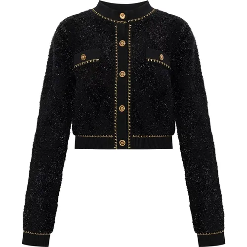 Tweed cardigan , female, Sizes: M, S - Versace - Modalova