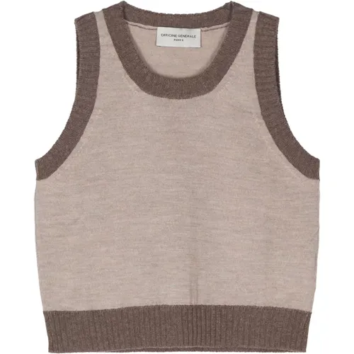 Kontrastgeripptes Tanktop - Officine Générale - Modalova