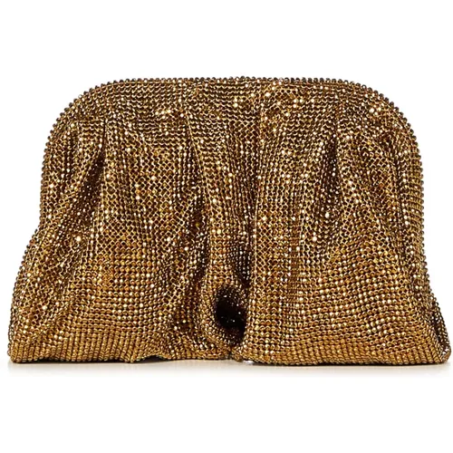 Golden Mesh Crystal Handbag , female, Sizes: ONE SIZE - Benedetta Bruzziches - Modalova