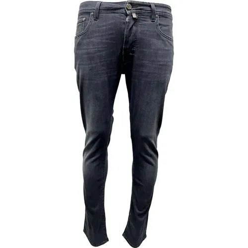 Schwarze Label Slim-Fit Schwarze Jeans , Herren, Größe: W33 - Jacob Cohën - Modalova