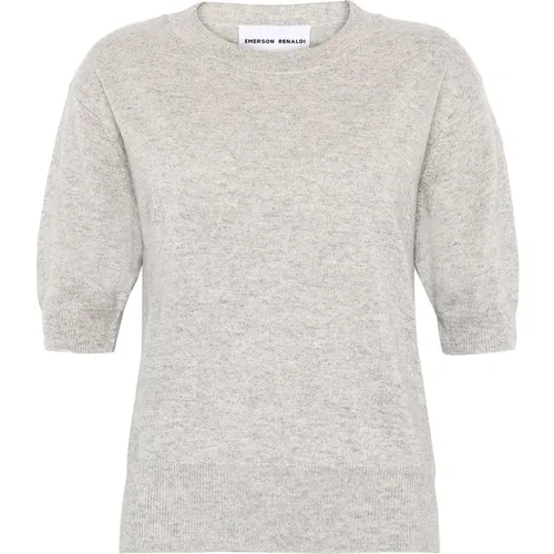 Kaschmir Halbarm Crew-Neck Pullover , Damen, Größe: M - Emerson Renaldi - Modalova