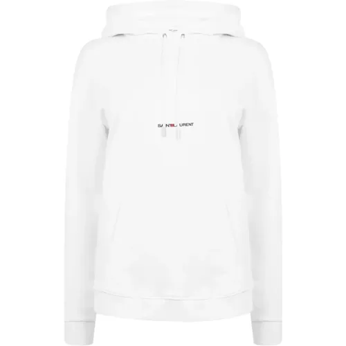 Rive Gauche Logo Hoodie , female, Sizes: M - Saint Laurent - Modalova